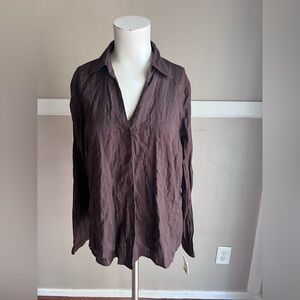 Style & Co. Brown Button-Down Shirt